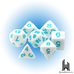 Poly RPG Set - White with Pastel Teal